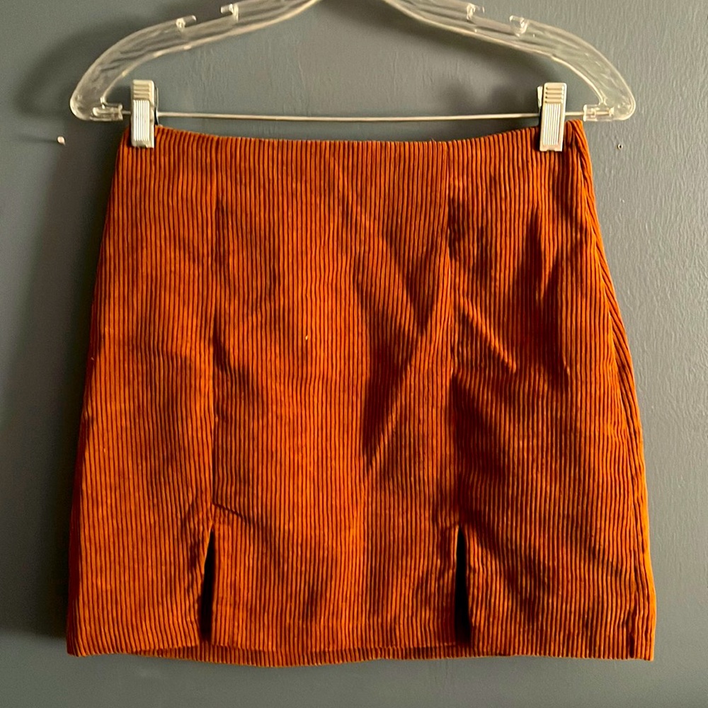 Cute Skirt, Perfect For Fall With Some Tights, Burnt Orange, Two Fashion Slits